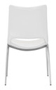 Ace White & Silver (Set of 2) Stainless Steel and Polyurethane Dining Chair