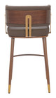 Brew Brown & Walnut Steel and Polyurethane Barstool