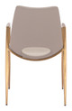 Desi Beige & Gold (Set of 2) Steel and Polyurethane Dining Chair