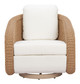 Solara Ivory Aluminum and Polyester Swivel Chair for Outdoor Use