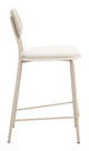 Zeal Light Gray & Beige (Set of 4) Steel and Polyester Counter Stool