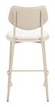 Zeal Light Gray & Beige (Set of 4) Steel and Polyester Counter Stool