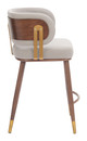 Brew Beige & Walnut Steel and Polyurethane Counter Stool