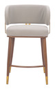 Brew Beige & Walnut Steel and Polyurethane Counter Stool