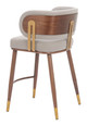 Brew Beige & Walnut Steel and Polyurethane Counter Stool