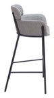 Bremor Slate Gray Steel and Polyurethane Barstool