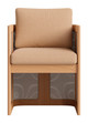 Nue Brown Acacia Wood and Olefin Dining Chair for Outdoor Use