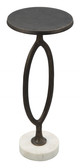 Bonita Bronze Natural Marble and Aluminum Round Accent Table