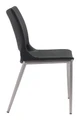 Ace Black & Silver (Set of 2) Stainless Steel and Polyurethane Dining Chair