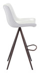 Aki White & Walnut (Set of 2) Steel and Polyurethane Barstool