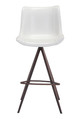 Aki White & Walnut (Set of 2) Steel and Polyurethane Barstool