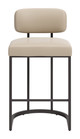 Velar Beige & Gray (Set of 2) Steel and Polyurethane Counter Stool