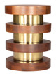 Marigot Walnut Mango Wood and Iron Round Side Table
