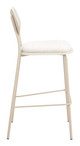 Zeal Light Gray & Beige (Set of 4) Steel and Polyester Barstool
