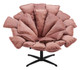 Kipas Pink Steel and Polyester Swivel Accent Chair