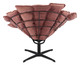Kipas Pink Steel and Polyester Swivel Accent Chair