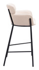 Bremor Beige Steel and Polyester Barstool