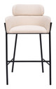 Bremor Beige Steel and Polyester Barstool