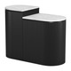 Ormara White & Black Natural Marble and Mango Wood Side Table Set