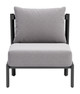 Horizon Gray Aluminum and Olefin Accent Chair for Outdoor Use