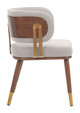 Brew Beige & Walnut Steel and Polyurethane Dining Chair