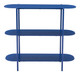 Tre Blue Steel Oval Console Table