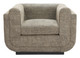 Sereneu Green Tweed Steel and Polyester Accent Chair