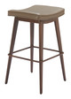 Divat Taupe & Walnut (Set of 2) Steel and Polyurethane Barstool