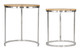 Bari Natural Mango Wood and Iron Round Nesting Table Set