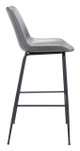 Byron Gray Steel and Polyurethane Barstool