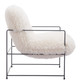 Pelut White Stainless Steel and Polyester Accent Chair