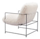 Pelut White Stainless Steel and Polyester Accent Chair