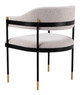 Zadar Misty Gray Steel and Polyester Dining Chair