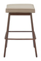 Divat Beige & Walnut (Set of 2) Steel and Polyurethane Counter Stool