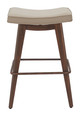 Divat Beige & Walnut (Set of 2) Steel and Polyurethane Counter Stool