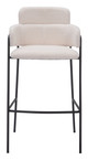 Marcel Cream (Set of 2) Steel and Polyester Barstool