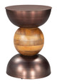Tripoli Bronze Mango Wood and Iron Round Side Table