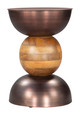 Tripoli Bronze Mango Wood and Iron Round Side Table