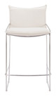 Pola White Steel and Polyester Counter Stool