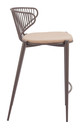 Silues Taupe & Brown (Set of 2) Steel and Polyurethane Counter Stool