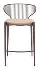 Silues Taupe & Brown (Set of 2) Steel and Polyurethane Counter Stool