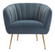 Deco Gray Stainless Steel and Polyester Accent Chair