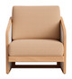 Sakina Brown Acacia Wood and Olefin Lounge Chair for Outdoor Use