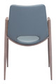 Desi Azure Gray & Walnut (Set of 2) Steel and Polyurethane Dining Chair