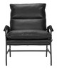 Halaus Black Steel and Polyester Accent Chair