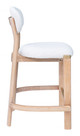 Rilou White & Natural (Set of 2) Rubberwood and Steel Counter Stool