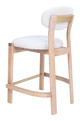Rilou White & Natural (Set of 2) Rubberwood and Steel Counter Stool