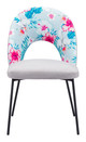Torrey Multicolor Print & Gray (Set of 2) Steel Dining Chair