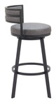 Gimsby Gray Steel and Polyurethane Swivel Barstool