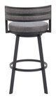 Gimsby Gray Steel and Polyurethane Swivel Barstool